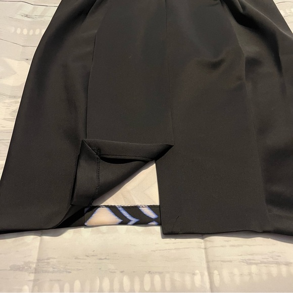 Black Lane Bryant Knee Length Skirt with Blue & White Tribal Pattern, Size 22 - Picture 2 of 7